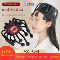 Máy Massage đầu rung 16 Chân Bạch Tuộc, Phát bluetooth, Bấm Huyệt Thư Giãn Giảm Căng Thẳng Mệt Mỏi