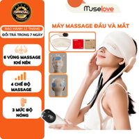 Máy massage đầu và mắt MUSELOVE chườm ấm hồng ngoại 3 cấp độ, massage túi khí, giúp thư giãn và giảm nhức mỏi MSM03