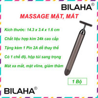 Máy Massage Mặt, Xóa Bọng Mắt Cầm Tay Tặng Kèm Pin AA Rung Mạnh Loại Xịn Tặng Kèm 1 Móc Khoá Official Bilaha