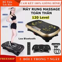 Máy massage rung lắc toàn thân giảm cân 120 tốc độ, máy rung giảm béo có điều khiển từ xa, loa bluetooth