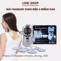 Máy massage xung điện Digital Therapy Machine SYK-208 kèm 4 miếng dán vật lý trị liệu mát xa châm cứu bấm huyệt cầm tay