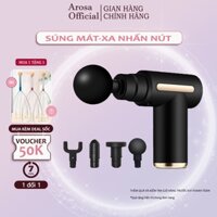 Máy Mat Xa Cầm Tay, Máy Matxa Rung Mini, Súng Massage Toàn Thân 4 Đầu Rung Và 6 Cấp Độ Kiểu Ấn Nút