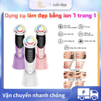 Máy mát xa mặt EMS 7 trong 1, 4 màu đèn LED giảm nếp nhăn nâng thắt chặt da mặt, đẩy tinh chất vào da