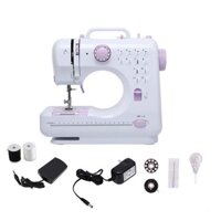 Máy May Mini Để Bàn Gia Đình - Máy Khâu Cầm Tay SM 505L với 12 Đường May, Có Vắt Sổ Tặng Kèm Bộ Phụ Kiện