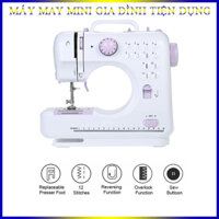 Máy May Mini Gia Đình 12 Kiểu May, Có Vắt Sổ Kèm Bàn Mở Rộng Full Phụ Kiện