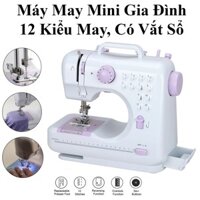 Máy May Mini Gia Đình 12 Kiểu May, Có Vắt Sổ Cắm Điện Hoặc Dùng Pin