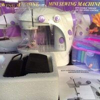 Máy may mini và hộp kim chỉ