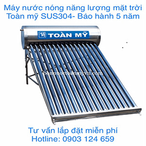Bình nóng lạnh thái dương năng Toàn Mỹ 280L inox sus304