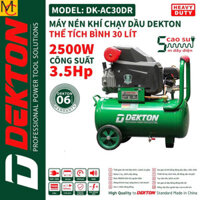 Máy nén khí Dekton 3,5Hp bình 30 lít lên hơi nhanh Motor 2 tụ hỗ trợ điện yếu Model: DK-AC30DR MC máy móc
