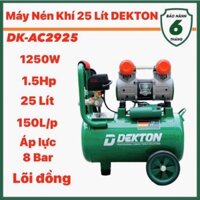 Máy nén khí không dầu 25Lít. DEKTON DK2925.Công suất 1.5hp.máy êm lên hơi nhanh.BH 6Tháng