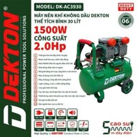 Máy Nén Khí Không Dầu Giảm Âm  DEKTON DK-AC3930 2.0HP 1500W / Bình Chứa 30L / Lưu Lượng 200L/Phút