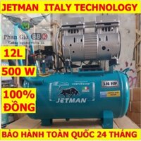 Máy nén khí không dầu JETMAN mini 12L -3/4 HP, máy nén khí 100% dây đồng