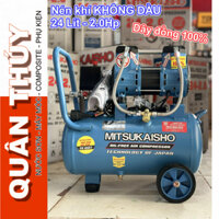 Máy Nén Khí KHÔNG DẦU Mitsukaiso 24-2.0/ 2HP/ Bình 24L - 70s đầy bình