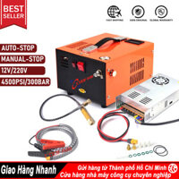 Máy nén khí PCP 4500Psi 300Bar bơm áp suất cao tích hợp bộ chuyển đổi nguồn DC 12V cho ô tô