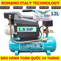 Máy nén khí Romano có dầu mini 12L - 1.5 HP, máy nén khí 100% dây đồng