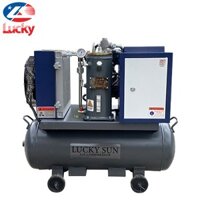 Máy nén khí trục vít di động 10HP (7.5kW) biến tần 8bar 220V Lucky G10A