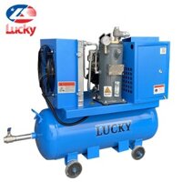 Máy nén khí trục vít di động 6HP (4.5kW) biến tần 8bar 220V Lucky G4A