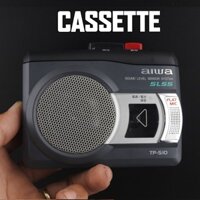 Máy nghe nhạc Cassette AIWA TP-S10 có loa ngoài loại loa lớn màu xám xi măng kiểu máy đẹp mạnh mẽ