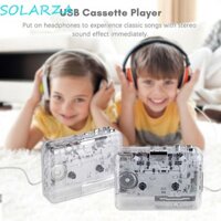 Máy nghe nhạc Cassette SOLARZA, Máy nghe nhạc Cassette kênh kép có độ trung thực cao, Cổng USB2.0 trong suốt Hoạt động dễ dàng Băng truyền động học tiếng Anh sang Mp3