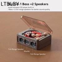 Máy nghe nhạc CD bằng gỗ LTBLBY, Loa tích hợp Máy nghe nhạc Bass Boost, Bộ phát Bluetooth có dây Đài phát thanh M màu nâu