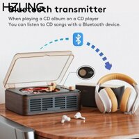 Máy nghe nhạc HZLING, Loa tích hợp Máy nghe nhạc CD bằng gỗ có dây, Máy phát Bluetooth hoài cổ Màu nâu Điều khiển từ xa Đài phát thanh M