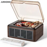 Máy nghe nhạc JURHOMIE, Bộ phát Bluetooth Loa tích hợp Trình phát CD gỗ, Điều khiển từ xa hoài cổ Bass Boost có dây M Radio