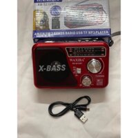 Máy nghe nhạc kiêm đài Radio FM Waxiba XB-521URT- Đài FM 521 có hỗ trợ thẻ nhớ TF và USB có đèn pin