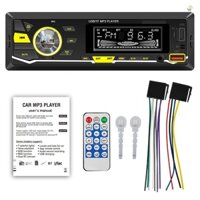 Máy nghe nhạc MP3 trên ô tô BT Bộ thu âm thanh nổi Đài FM Gọi rảnh tay Thẻ chữ U / Thẻ TF / Ứng dụng hỗ trợ máy nghe nhạc Aux-in để tìm ô tô / Trợ lý giọng nói / Ghi âm thanh với bộ điều khiển từ xa L đầy màu sắc