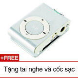 Máy nghe nhạc MP3 vỏ nhôm PeepVN (Bạc) + Tặng 1 tai nghe coolcold và 1 cốc sạc