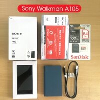Máy nghe nhạc Sony Walkman NW-A105 + Ốp da + Thẻ nhớ 64Gb Sandisk - Hàng chính hãng (Full Box mới 99.9%) | Ipod Club