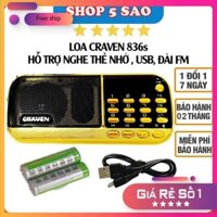 Máy Nghe Pháp, Đài Niệm Phật, Loa Nghe Nhạc Cho Người Lớn Tuổi, Loa Craven Cr-836s 2P Nghe Thẻ Nhớ/USB/FM