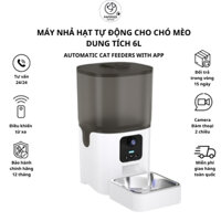 Máy Nhả Hạt Tự Động Cho Chó Mèo PAPIFEED 02 Có Camera , Ghi Âm Đàm Thoại 2 Chiều , App Điều Khiển Từ Xa