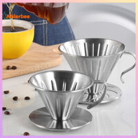 Máy nhỏ giọt cà phê Aislerbee Hình chữ V Nhỏ giọt chậm có tay cầm Cốc lọc đổ bằng thép không gỉ 304 cho gia đình