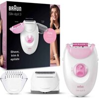 Máy nhổ lông , tẩy lông   Braun 3270 Silk-épil  gồm 2 chức năng nhổ và cạo
