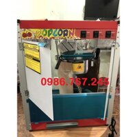 Máy nổ ngô, làm bỏng bắp rang bơ, máy chạy điện, có tủ kính, có đèn chiếu sáng bán buổi tối rất tiện lợi