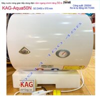 Máy nước nóng Ferroli 50 lít KAG-AQUA50N, bình nước nóng gián tiếp nằm ngang tròn D45cm chống giật hiệu suất sử dụng tốt