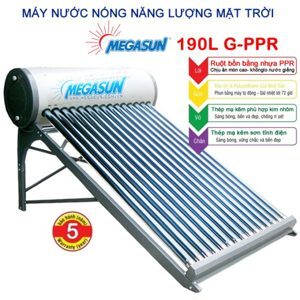 Bình nóng lạnh thái dương năng Megasun G-PPR 190 LÍT