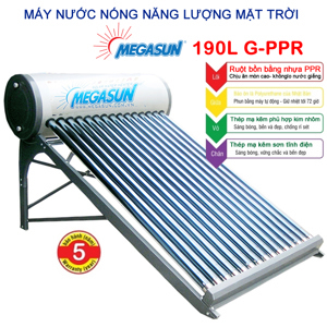 Bình nóng lạnh thái dương năng Megasun G-PPR 190 LÍT