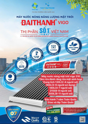 Bình nóng lạnh thái dương năng Đại Thành VIGO SUS 316 150L 70-10