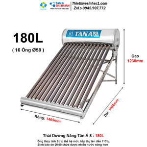 Máy nước nóng Năng lượng mặt trời Tân Á 8 – 180L