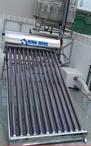 Bình nóng lạnh thái dương năng Bình Minh Inox 304 140 lit