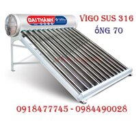 MÁY NƯỚC NÓNG NĂNG LƯỢNG MẶT TRỜI 315 LÍT INOX 316 VIGO ỐNG 70 ĐẠI THÀNH DT70-21V