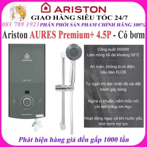 Bình nóng lạnh trực tiếp Ariston Aures Premium+ 4.5P có bơm