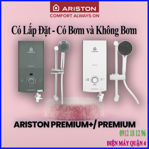 Bình nóng lạnh trực tiếp Ariston Aures Premium+ 4.5P có bơm