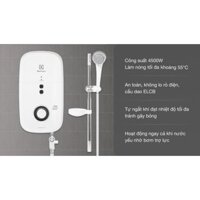 Máy nước nóng trực tiếp có bơm trợ lực Electrolux 4500W EWE451KB ( Hàng xã kho giá rẻ bảo hành chính hãng )