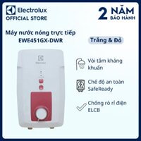 Máy nước nóng trực tiếp Electrolux 4.5kW - Trắng &amp; Đỏ - EWE451GX-DWR - Vòi tắm kháng khuẩn, chế độ an toàn SafeReady Hàng chính hãng