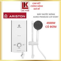 Máy nước nóng trực tiếp Ariston 4500W AURES PREMIUM 4.5P IVORY, Có bơm trợ lực