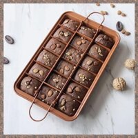 Máy Nướng 18 Khoang Dụng Cụ Nướng Bánh Dễ Dàng Vệ Sinh Lưới Vuông Khuôn Bánh Sô Cô La Brownie Nướng Chảo Chống Dính