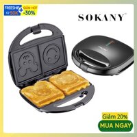 Máy nướng bánh mì sandwich SOKANY 750W hình ngộ nghĩnh, chín đều 2 mặt khuôn