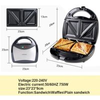 Máy Nướng Bánh Mì Sandwich SOKANY Máy Làm Bánh Hogdog Tam Giác Bông Lan Waffle Phiên Bản Mới Chống Dính LM020